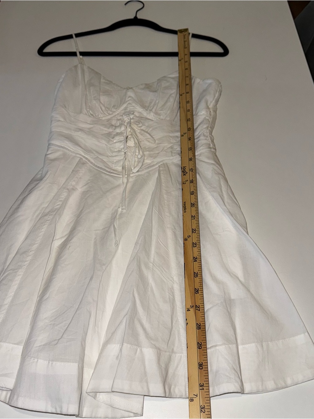 Trixxi White Spaghetti-Strap Lace-Up Mini Dress - Picture 9 of 11
